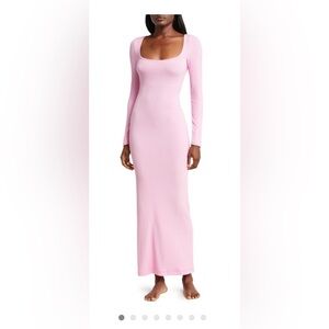 SKIMS Soft Pink Long Sleeve Dress